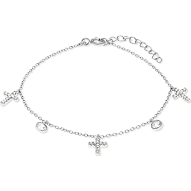 FAVS Damen-Armband 925er Silber mit 2 Zirkonia, 16 cm + 3 cm Verlängerung, One Size 88385811 – Bild 1