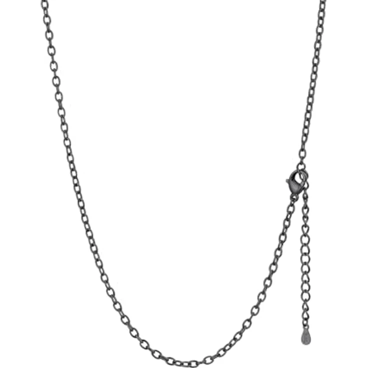 FaithHeart Rolokette, 65CM Edelstahl Halskette, 2,5MM breit, schwarze Herren Gliederkette ohne Anhänger – Bild 1