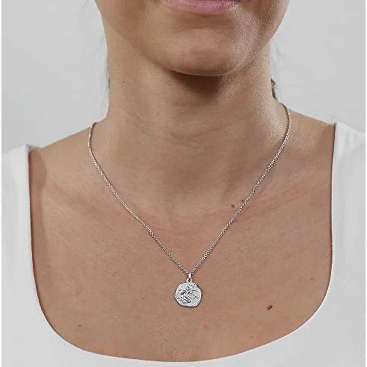 trendor Sternzeichen Jungfrau Halskette 925 Silber, Ø 16 mm Tierkreiszeichen Anhänger mit 45 cm Kette für Damen, Herren und Kinder, rhodiniert – Bild 5