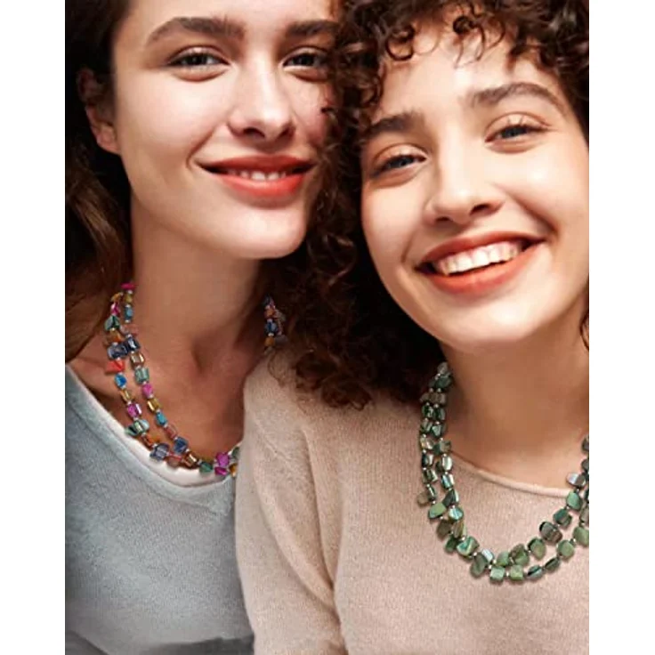 Bulinlin Boho Bunte Perlenkette Damen Muschelkette, 43 cm + 7 cm verstellbar, Handgefertigt aus natürlichen Muscheln, Strand Sommer Choker für Frauen und Mädchen (Colorful) – Bild 3