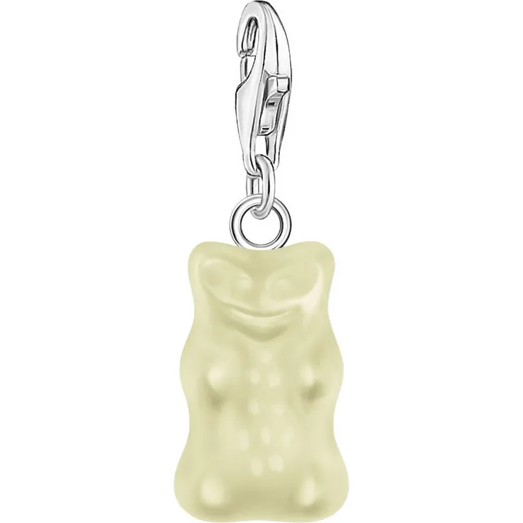 THOMAS SABO Charm-Einhänger THOMAS SABO x HARIBO, Goldbär mit Kristallglas, einzigartiges Design