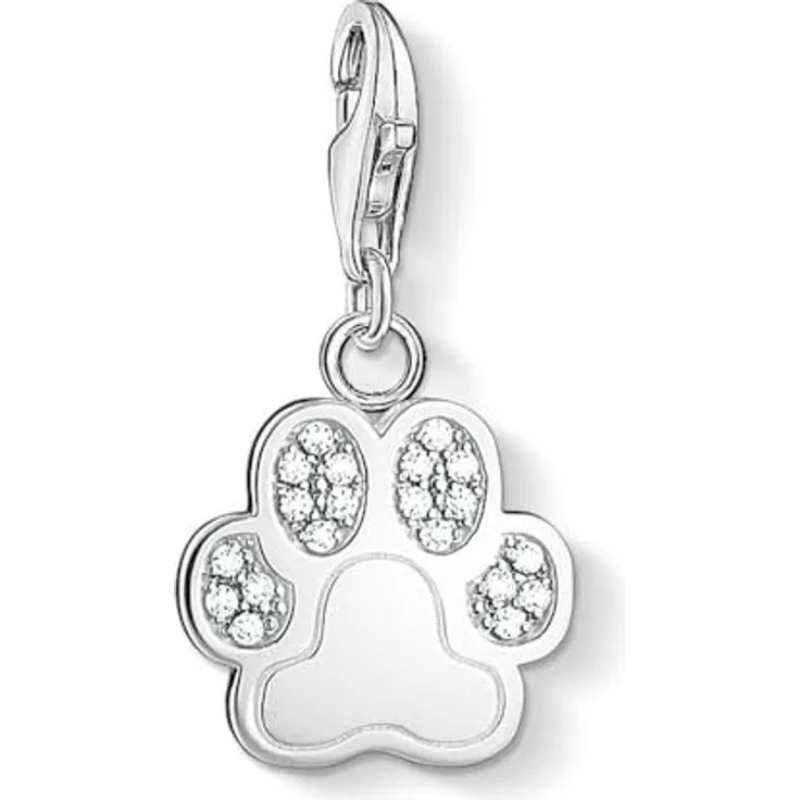 Thomas Sabo Charm-Anhänger Tatze Pfote, 925 Sterling Silber, Karabinerhakenverschluss, passend für Charm Armband und Kette