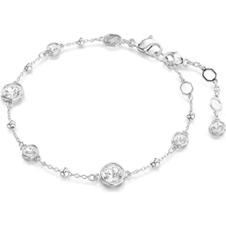 Swarovski Imber Armreif, Rhodiniertes Armband mit Strahlenden Rundkristallen, Weiß – Bild 2