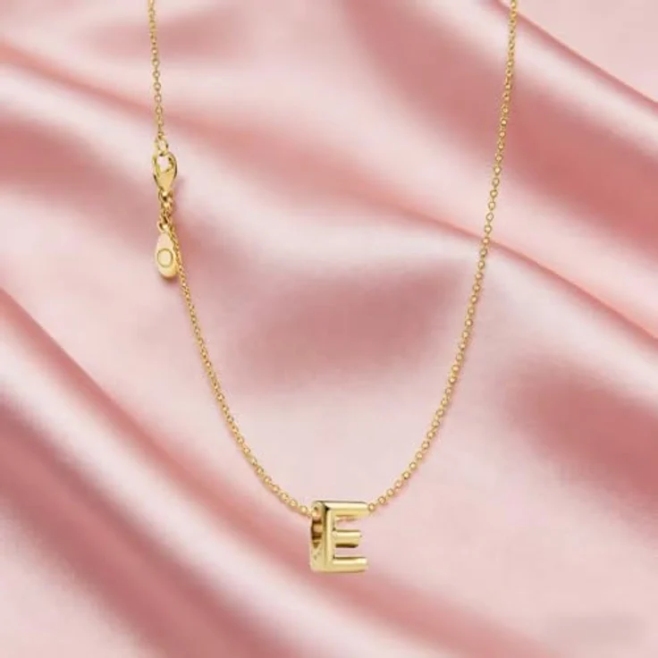 WEIMU Buchstaben Charms Gold Charms Anhänger aus 925 Silber, Stopper Charm für europäische Armbänder und Halsketten, geeignet für Frauen (Gold E) – Bild 5