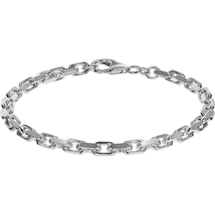 trendor Armband für Männer 925 Sterlingsilber Ankerkette, 21 cm lang, 4,5 mm breit, hochwertiger Silberschmuck