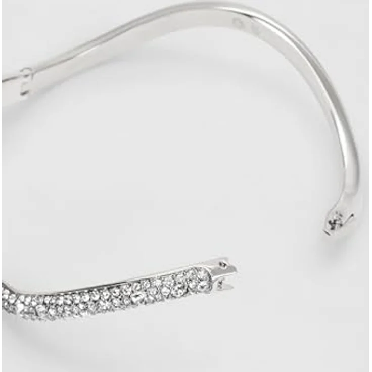 Swarovski Sublima Armreif, Rhodiniertes Armband mit Strahlenden Kristallen im Rundschliff, Weiß – Bild 4