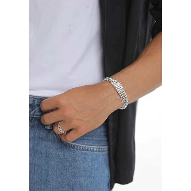 Kuzzoi Silber-Armband für Herren, Handgefertigtes Buddha Panzer-Armband aus 925er Sterling Silber, 15mm Breit, 60g Schwer, Luxuriöser Sicherheitsverschluss mit Gravur – Bild 4
