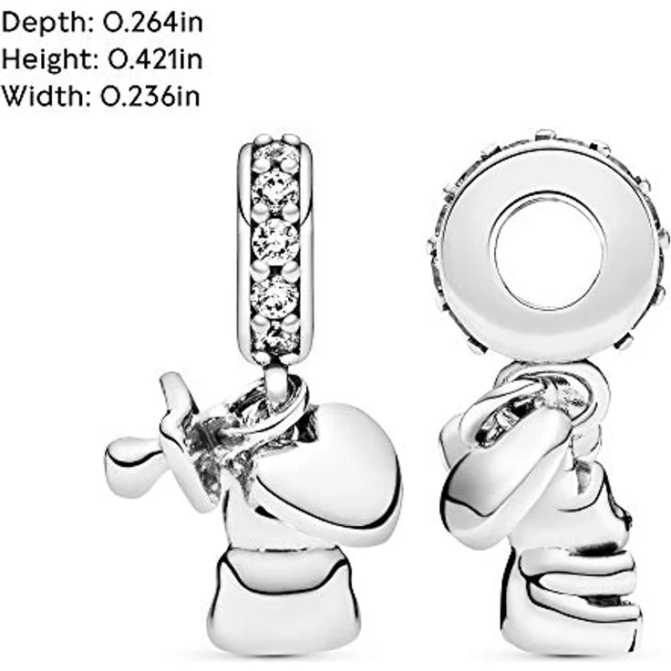 PANDORA Moments Baby-Teddybär Charm-Anhänger, Sterling Silber mit Cubic Zirkonia und Emaille, silber 792100CZ – Bild 5
