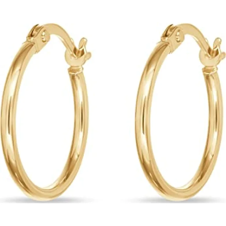 FAVS Damen-Creolen 375er Gelbgold, klassischer Ohrschmuck mit 1,7 cm Länge und 16 mm Durchmesser, in Geschenkbox