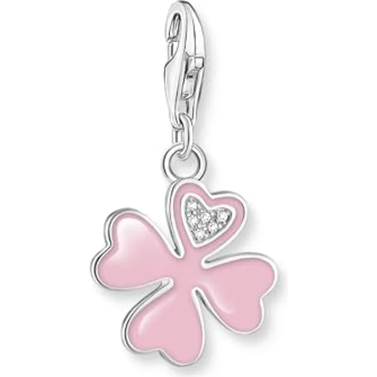 THOMAS SABO Charm-Anhänger Kleeblatt, 925 Sterlingsilber, recyceltes Material, Karabinerhaken, für Charmarmbänder und Ketten – Bild 2