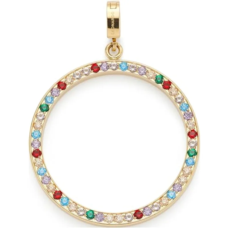 JEWELS BY LEONARDO Ketten-Anhänger Clip & Mix Clarence, goldfarbener Edelstahl mit Pavé-Linie in Pastell- und kräftigen Farben, Schmuck Geschenk für Frauen, 024947