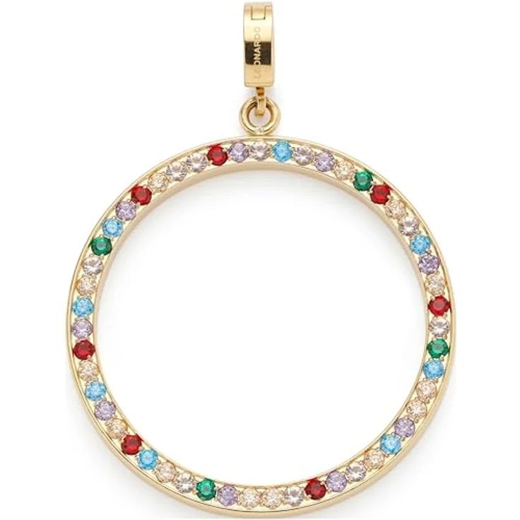 JEWELS BY LEONARDO Ketten-Anhänger Clip & Mix Clarence, goldfarbener Edelstahl mit Pavé-Linie in Pastell- und kräftigen Farben, Schmuck Geschenk für Frauen, 024947 – Bild 1