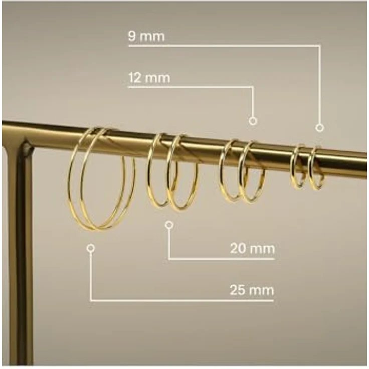 FAVS Damen-Creolen 925er Silber, klassischer Ohrschmuck in silber, One Size – Bild 4