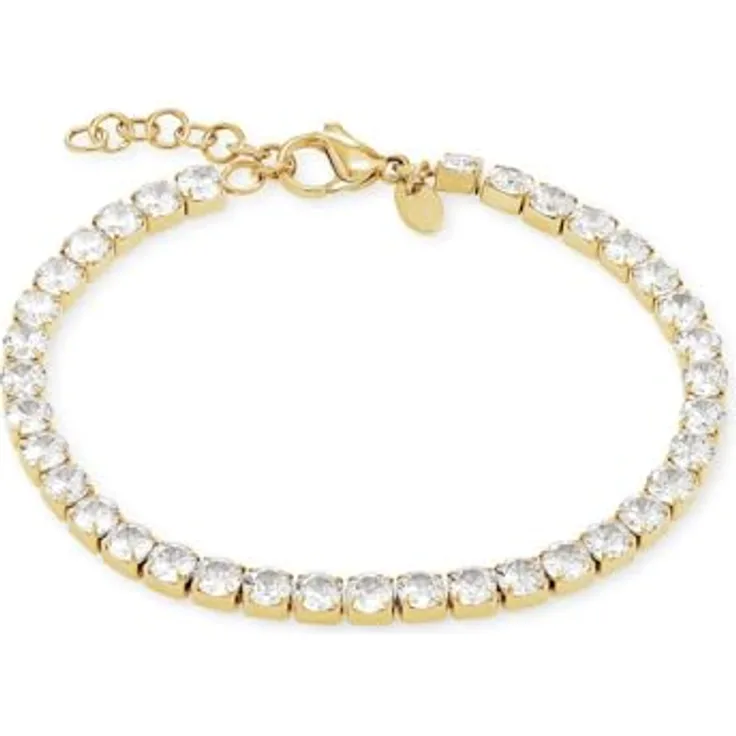 FAVS Damen-Armband Edelstahl mit Zirkonia, One Size, zeitloses Schmuckstück