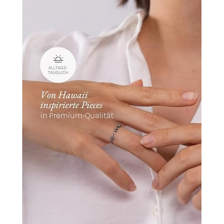 Purelei Fingerring Shade Anxiety, individueller Anti-Stress-Ring mit 7 beweglichen Kugeln, Gold 14K vergoldet – Bild 3