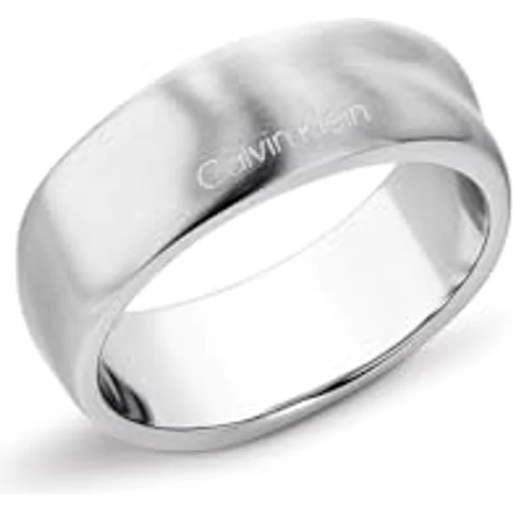 Calvin Klein CK Metallic Waves Herrenring, Edelstahl mit gebürstetem Wellenmuster, Größe 64 – Bild 2
