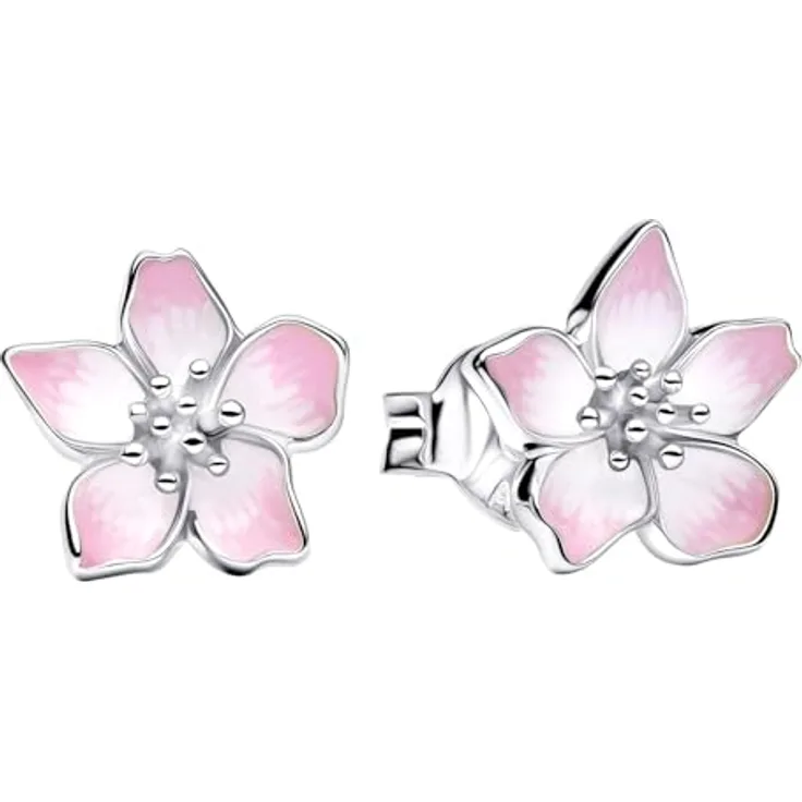 PANDORA Moments 294370C01 Kirschblüten-Ohrringe aus Silber mit floralem Design