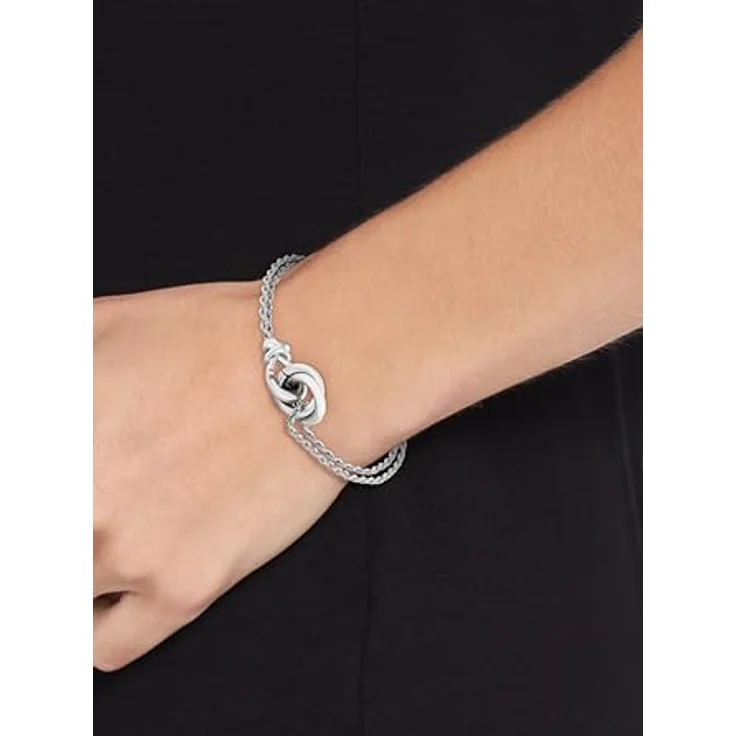 Tommy Hilfiger Jewelry Doppeltes Ketten-Armband für Damen aus Edelstahl mit Nautischem Knoten und Karabinerverschluss - 2780990 – Bild 3