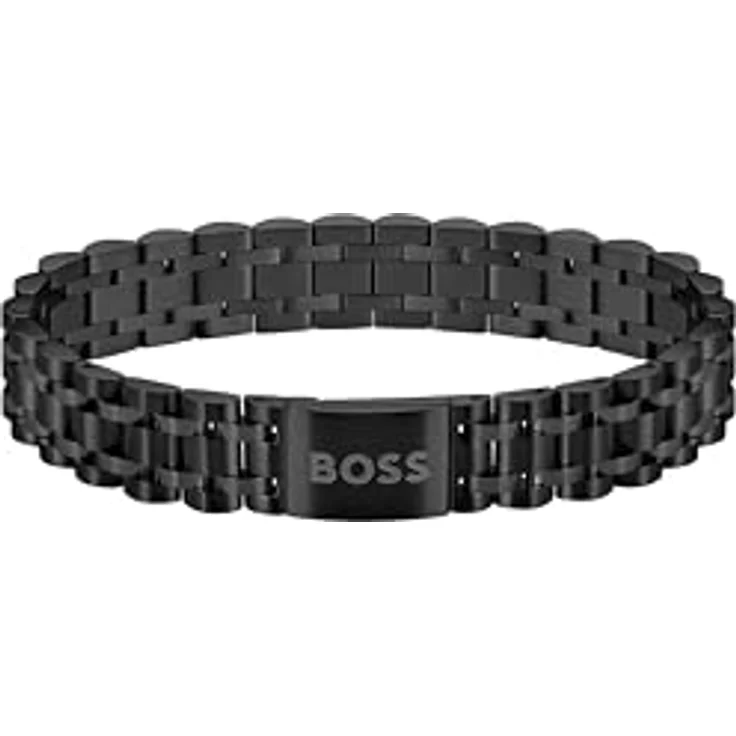 BOSS Jewelry OWAN Herren-Armband, elegantes Fünf-Glieder-Design mit schwarzer Ionenbeschichtung, anpassbare Passform, magnetischer Verschluss, 190 mm – Bild 1