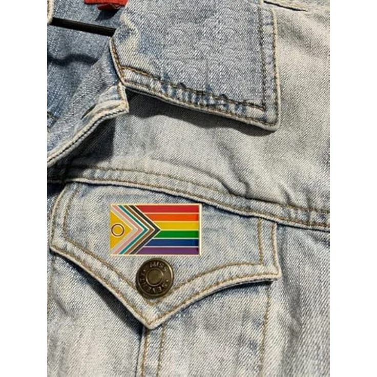 Sinwinkori Pack 3 Intersex Progress Pride Pin Badge, hochwertiger Metall- und Emaille-Lack, 5 Stück, 15 x 25 mm, Regenbogen Brosche – Bild 4