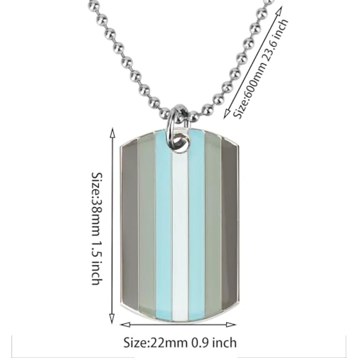 Sinwinkori Demiboy-Stolz Erkennungsmarke Anhänger Halskette, 60 cm Kugelkette aus hochwertigem Metall, perfekt als Geschenk – Bild 2