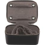 Windrose Schmucketui Eckig Nappa/schwarz, abschließbare Schmuckaufbewahrung aus hochwertigem Vollrindleder mit flacher Bauweise