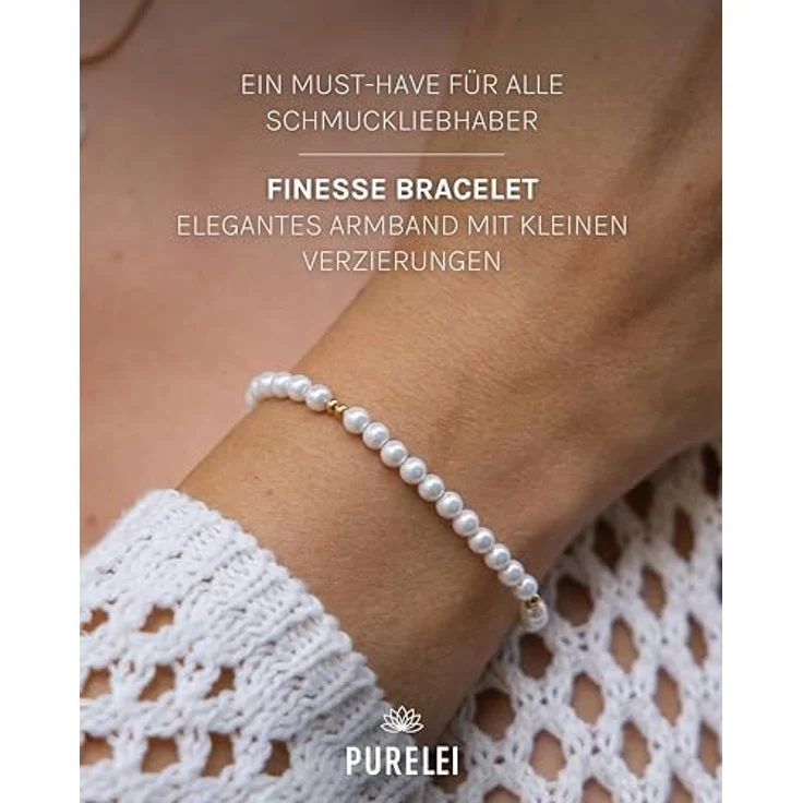 Purelei Finesse Armband (Gold) – Wasserfestes, elegantes Damen Armband aus Edelstahl, verstellbare Länge 16-19 cm, hawaiianisch inspiriert – Bild 2