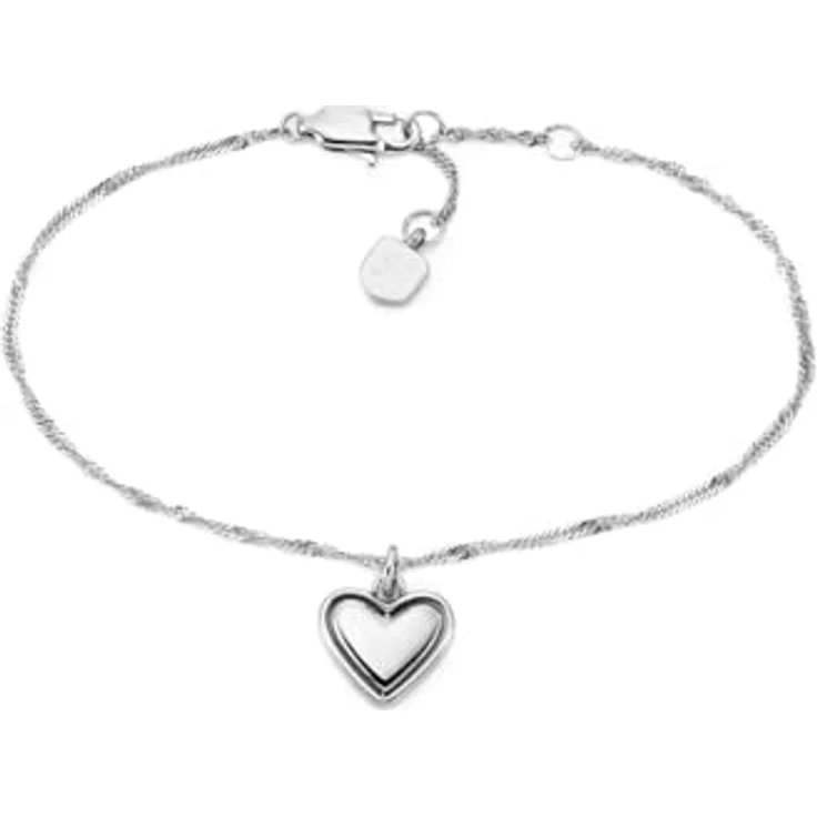 Fossil Damen Edelstahl Armband mit Karabinerverschluss, schmales Kettenarmband, Silber – Bild 1