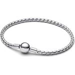 PANDORA Moments Runder Verschluss Flügel-Kettenarmband, Sterling Silber, 18 cm, kompatibel mit Moments Kollektion, 594028C00-18