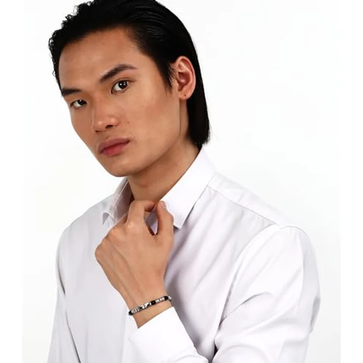 Maserati Herrenarmband ICONIC, aus Stahl und Steinen, 21,5 cm mit praktischem Schmuckverschluss – Bild 4