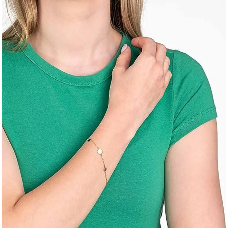 JEWELS BY LEONARDO Armband Ciao Milla, goldfarbenes Stainless Steel mit Plättchen in verschiedenen Größen, 18-20 cm, elegantes Schmuck Geschenk für Frauen, 023313 – Bild 2