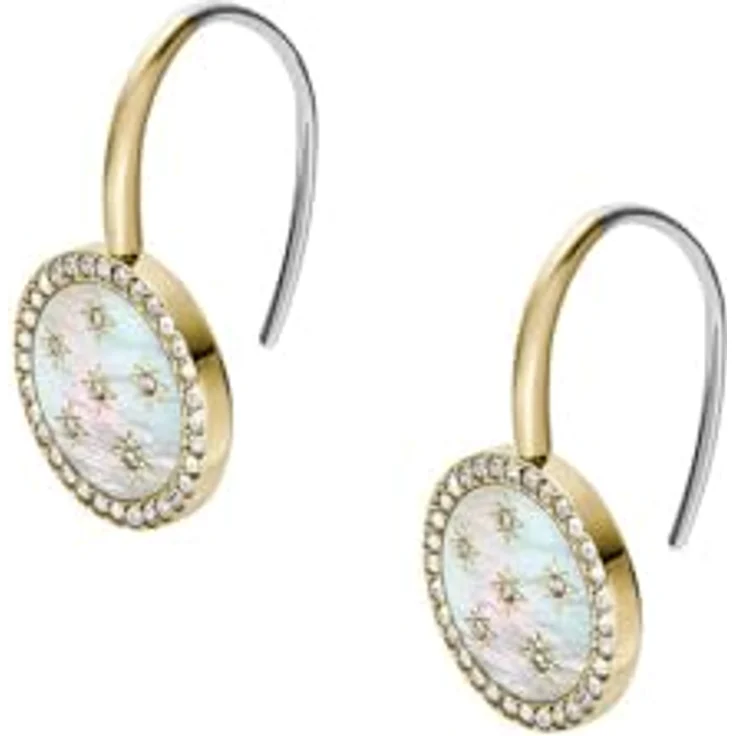 Fossil Merrit Damen-Ohrringe aus goldfarbenem Edelstahl, poliert mit sicherem Hakenverschluss, 1,31 cm – Bild 2