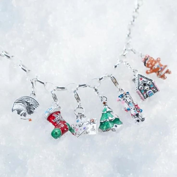 THOMAS SABO Charm-Einhänger Weihnachtssocken, recyceltes 925 Silber, handbemalt mit Zirkonia, 3-D-Design, bunt – Bild 4