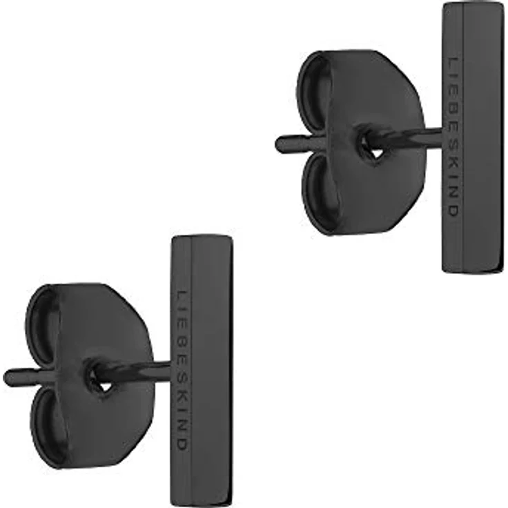 LIEBESKIND Berlin Ohrstecker, Edelstahl Schwarz, 1 cm, zeitloses Design mit Steckverschluss – Bild 1