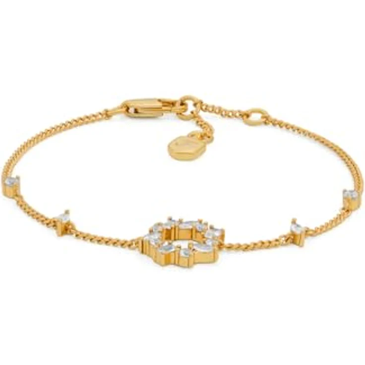 Fossil Ellis Damen Gold-Ton Messing Armband, poliertes Design mit sicherem Karabinerverschluss, 165 mm Länge – Bild 1