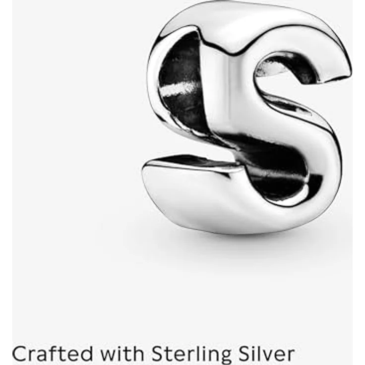PANDORA Moments Buchstabe S, wendbares Alphabet-Charm aus Sterling-Silber mit geprägten Herzen und Perlen, kompatibel mit Armbändern der Moments Kollektion – Bild 5