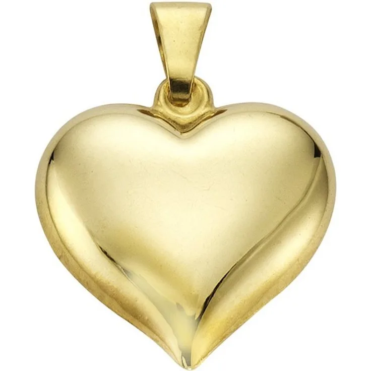 Fascination by Ellen K. Kettenanhänger Gold 333 Motiv Herz, 14mm x 5mm, gelb, glänzende Optik, Damen Schmuck