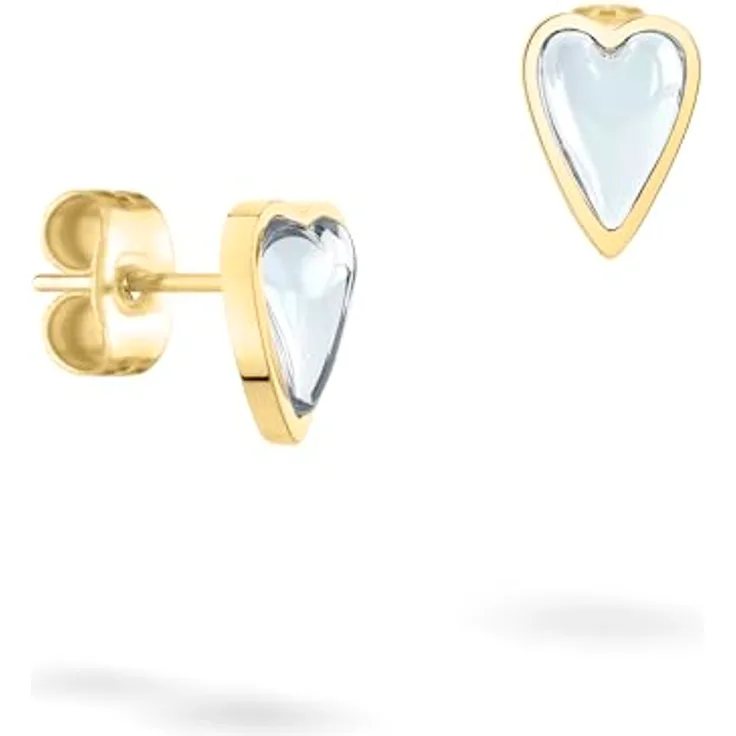 Liebeskind Berlin Damen Ohrringe LJ-1705-E-09, Edelstahl IP Gold, 0,9 cm mit Steckverschluss