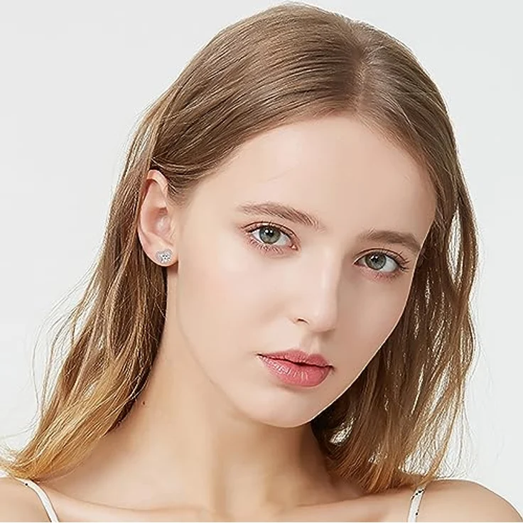 Arrebol Hund Welpen Ohrstecker 925 Sterling Silber mit Herzdesign, antiallergisch, für Damen, Geschenkbox inkludiert – Bild 3
