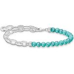 THOMAS SABO Charm-Armband mit Beads, Onyx oder Türkis-Imitat, individuell kombinierbar mit Charm-Anhängern