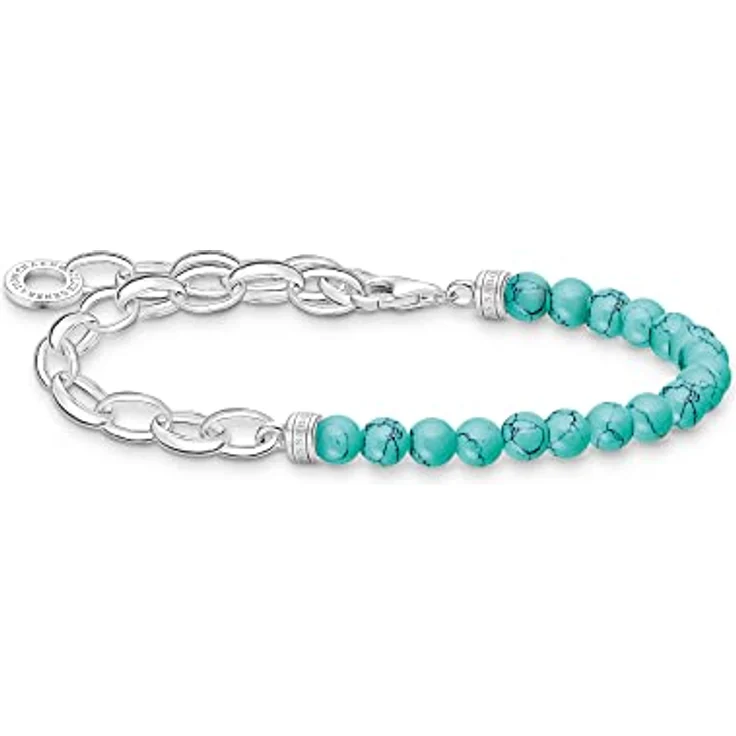 THOMAS SABO Armband mit türkisen Perlen, 925 Sterlingsilber – Bild 1