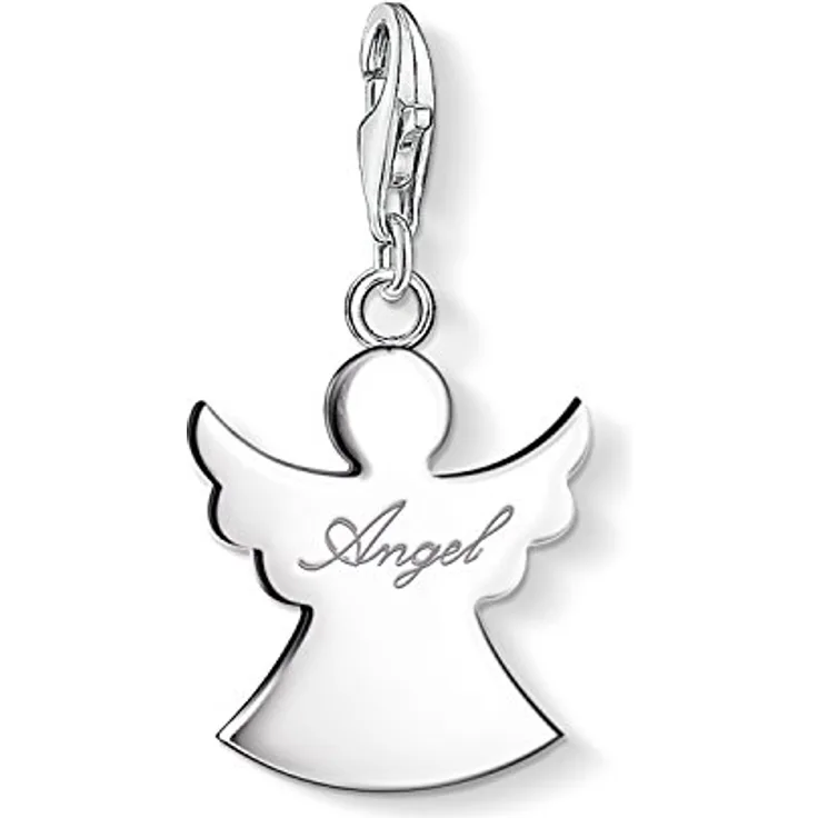 Thomas Sabo Charm-Anhänger Schutzengel 925 Sterling Silber mit Karabinerhaken für Charm-Armbänder und -Ketten, Charm Club 0871-001-12