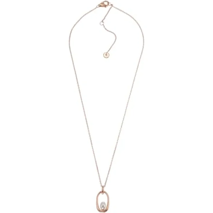 Skagen Damenkette Agnethe Anhänger aus Edelstahl, roségoldfarben mit Karabinerverschluss