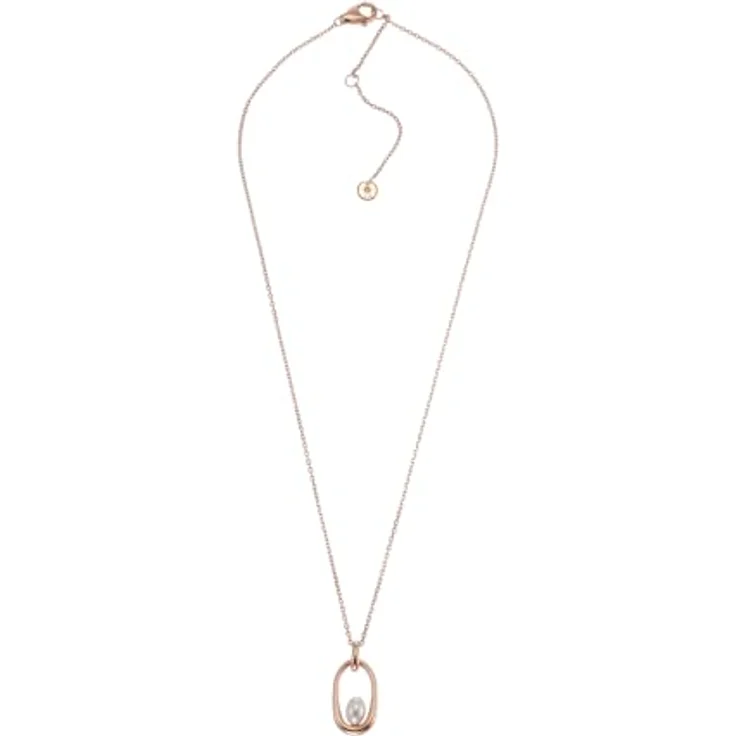 Skagen Damenkette Agnethe Anhänger aus Edelstahl, roségoldfarben mit Karabinerverschluss – Bild 1