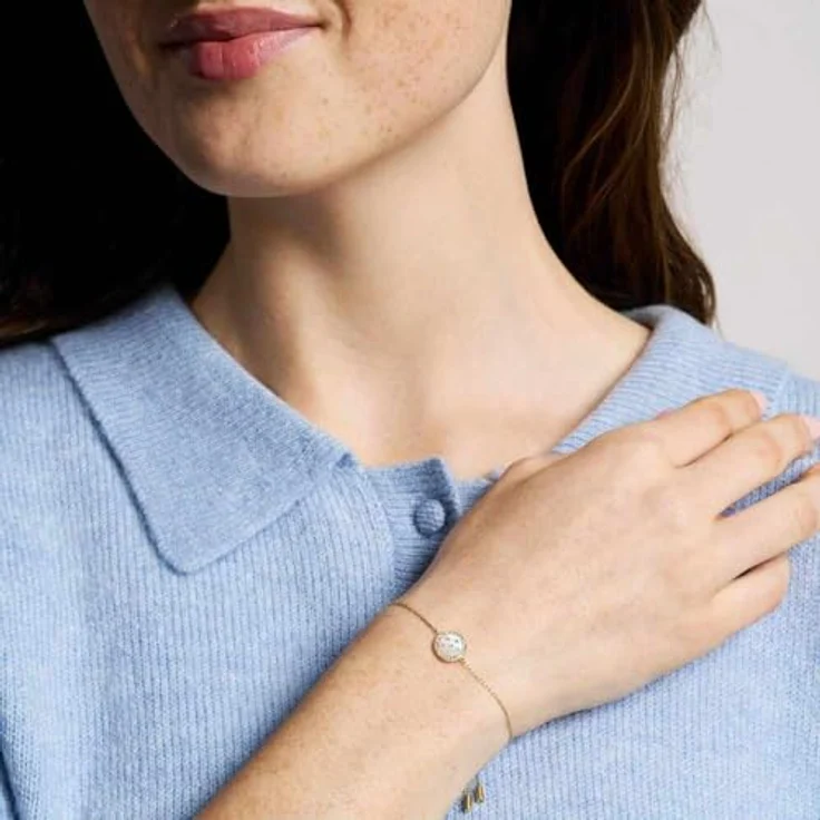 Fossil Merrit Damen Armband, goldfarbener Edelstahl mit polierter Oberfläche, 21,6 cm Länge – Bild 2