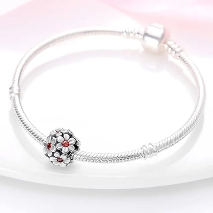 TINSLO Charm Anhänger Damen 925 Sterling Silber mit Zirkonia, kompatibel mit Pandora Armband und Halskette, elegantes Design für Frauen und Mädchen – Bild 3