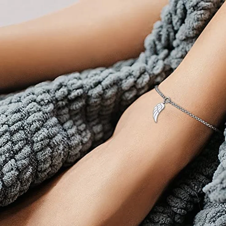 Engelsrufer Fußkette Flügel mit Emaille, filigraner Anhänger als Schutzsymbol – Bild 5