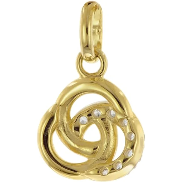 GLIZZ Zirkonia Herz-Anhänger Gold 333/8K an vergoldeter Silberkette, 45 cm, elegantes Damen-Halsketten-Accessoire, ideal als Geschenkidee – Bild 3
