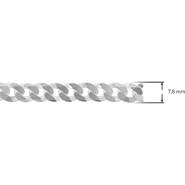 trendor Herren-Armband Silber 925 Panzerkette 21 cm, Breite 7,8 mm, modischer Silberschmuck für Männer, Geschenkidee in Geschenk-Box – Bild 4