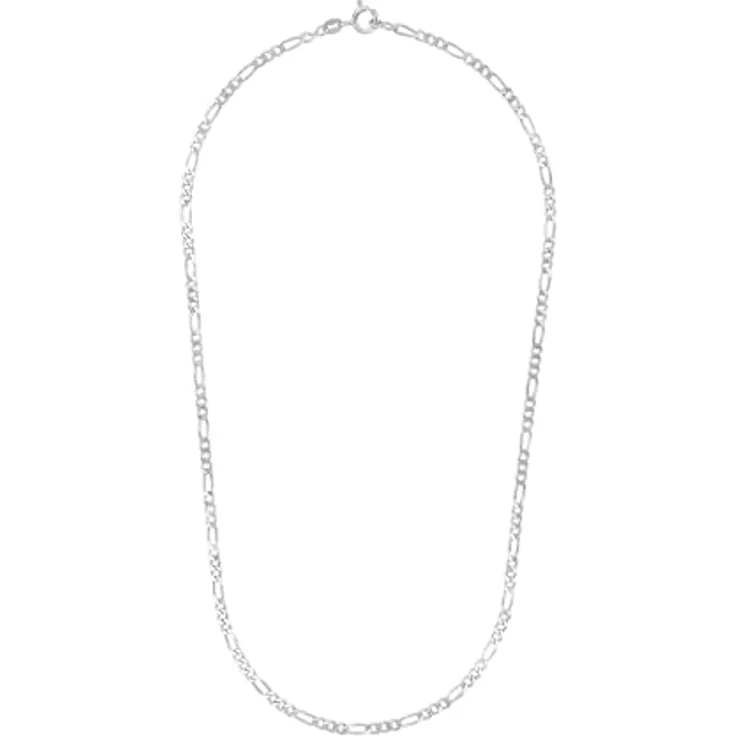 Amor Collier 925 Sterling Silber Unisex Halskette, 45 cm Figaro-Design mit Federringverschluss, in Schmuck Geschenk Box, 2017563 – Bild 3